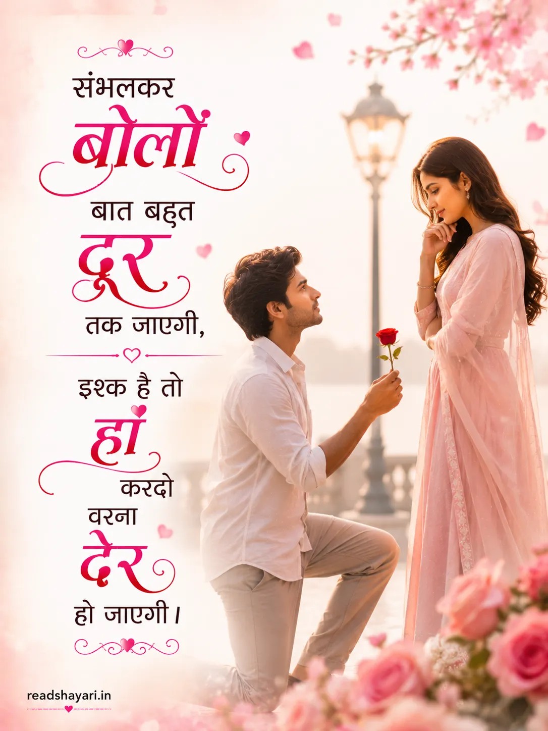 रोमांटिक दो लाइन प्यार शायरी 2 Line Romantic Love Shayari in Hindi