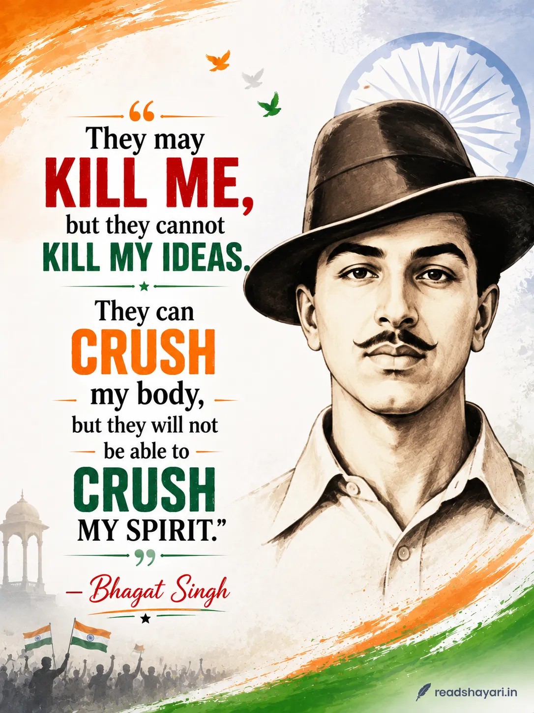 Bhagat Singh Quotes for 15 August Independence Day Inspirational Bhagat Singh Patriotic Quotes for 15 August