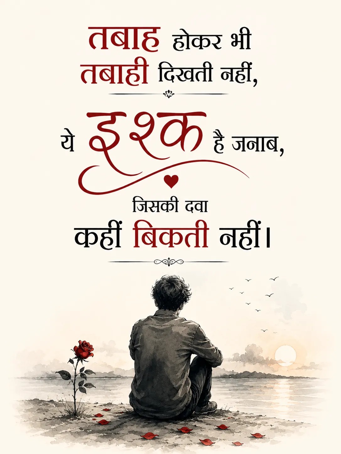 Broken Heart 2 Line Shayari in Hindi