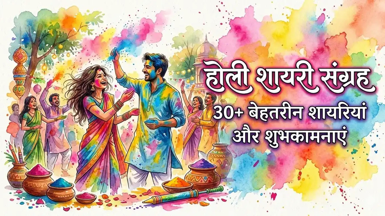 30+ Best Holi Shayari in Hindi 2026 30+ Best Holi Shayari in Hindi 2026: बेहतरीन होली शायरी और शुभकामनाएं