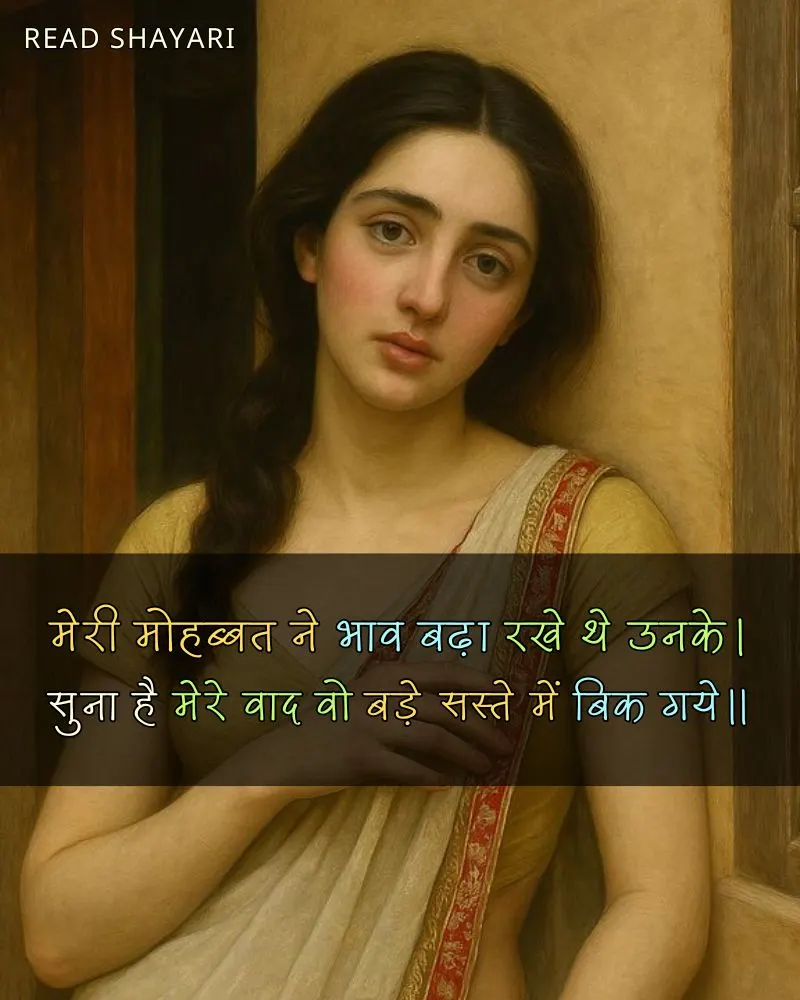Judai Sad Shayari in Hindi Judai Sad Shayari in Hindi - मेरी मोहब्बत ने भाव बढ़ा रखे थे उनके