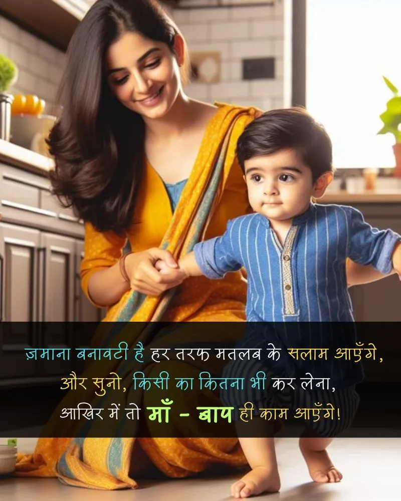 Maa Ke Liye Best Shayari Hindi Mein Maa Ke Liye Best Shayari Hindi Mein - आखिर में तो माँ - बाप ही काम आएँगे
